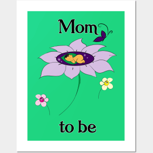 Mom To Be_Purple Flower Posters and Art